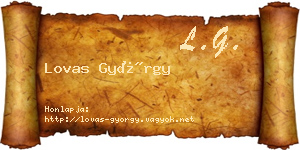 Lovas György névjegykártya